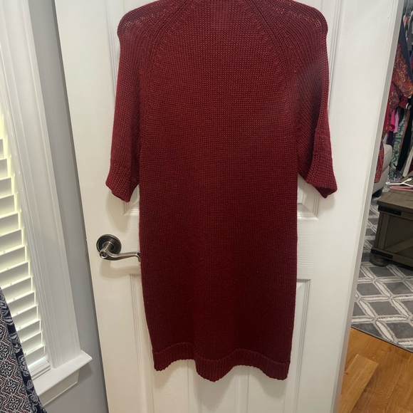 Coldwater creek sweater dress shortsleeve medium rust color zip up - Picture 8 of 10